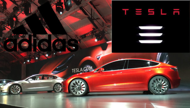 Tesla Model 3 adidas Logo